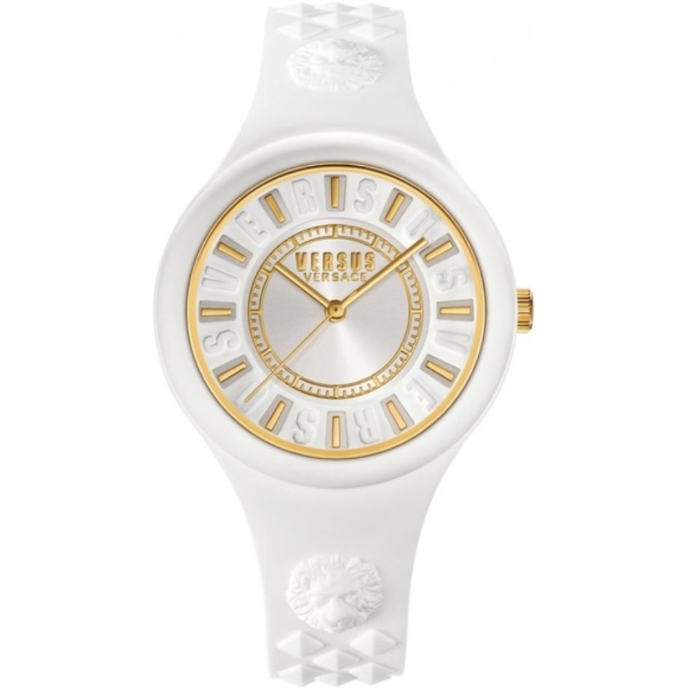 NWT Versace Versus White & Gold silicone watch